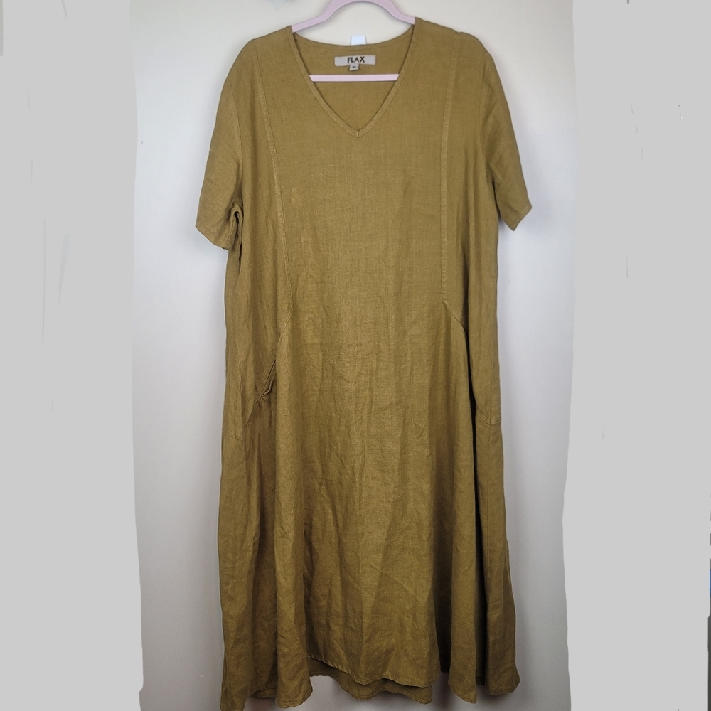 Flax Yellowish/Gold Maxi Dress size M
